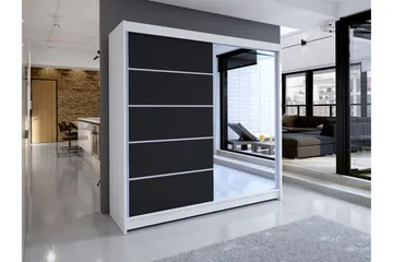 Talin Garderobe 58x180 cm - Hvit/Svart - Oppbevaring - Garderober & garderobesystem