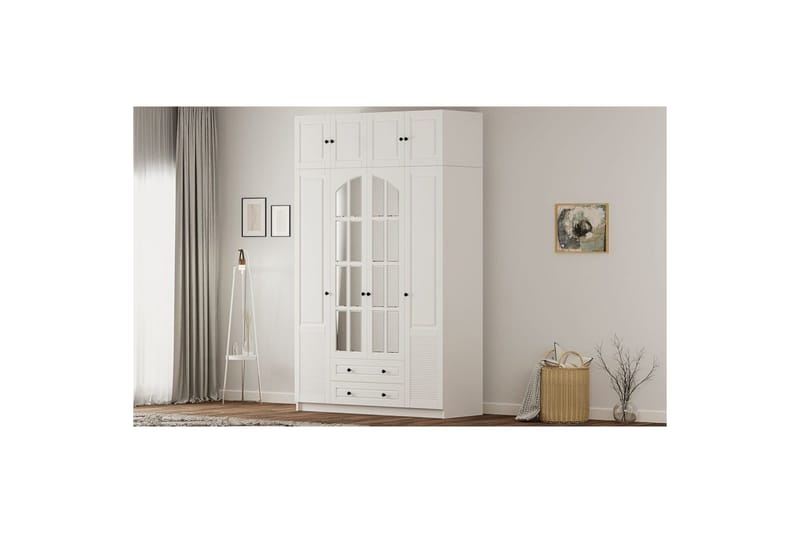 Talren Garderobe 140x210 cm - Matt Hvit - Oppbevaring - Garderober & garderobesystem