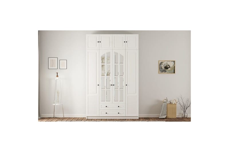 Talren Garderobe 140x210 cm - Matt Hvit - Oppbevaring - Garderober & garderobesystem