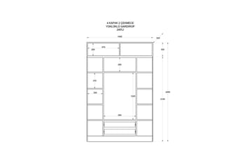 Talren Garderobe 140x240 cm - Matt Hvit - Oppbevaring - Garderober & garderobesystem
