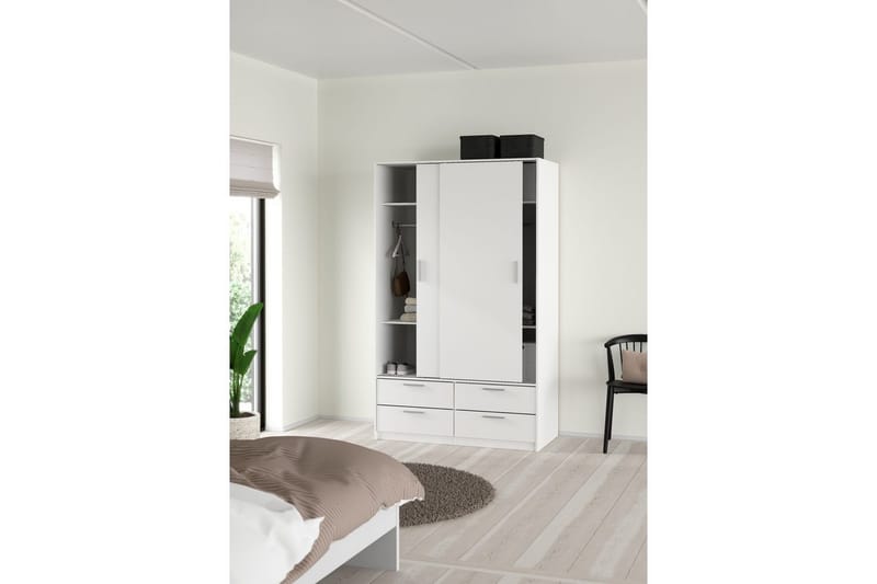 Tetsu Garderobe 121x200 cm - Hvit - Oppbevaring - Garderober & garderobesystem