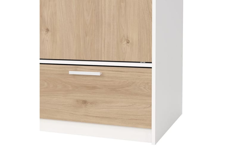 Tetsu Garderobe 121x200 cm - Hvit/Natur - Oppbevaring - Garderober & garderobesystem