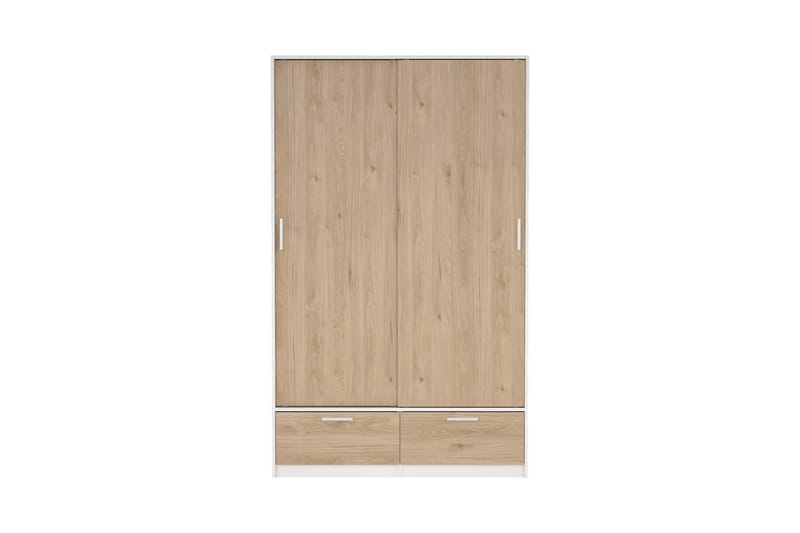 Tetsu Garderobe 121x200 cm - Hvit/Natur - Oppbevaring - Garderober & garderobesystem