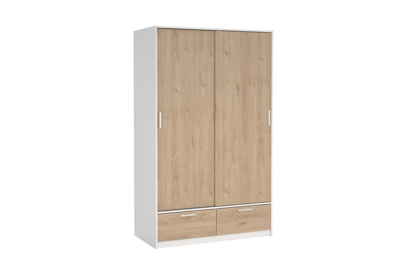 Tetsu Garderobe 121x200 cm - Hvit/Natur - Oppbevaring - Garderober & garderobesystem