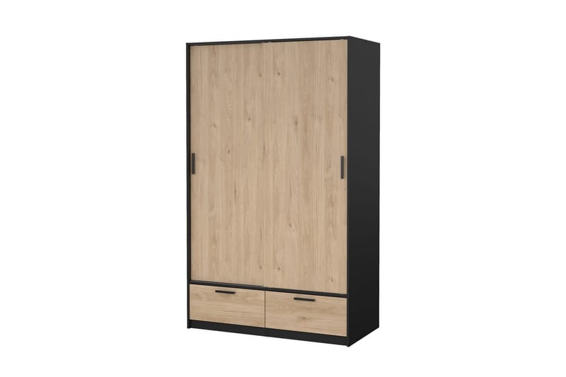 Tetsu Garderobe 121x200 cm - Mørk grå/Natur - Oppbevaring - Garderober & garderobesystem