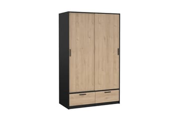 Tetsu Garderobe 121x200 cm - Mørk grå/Natur - Oppbevaring - Garderober & garderobesystem