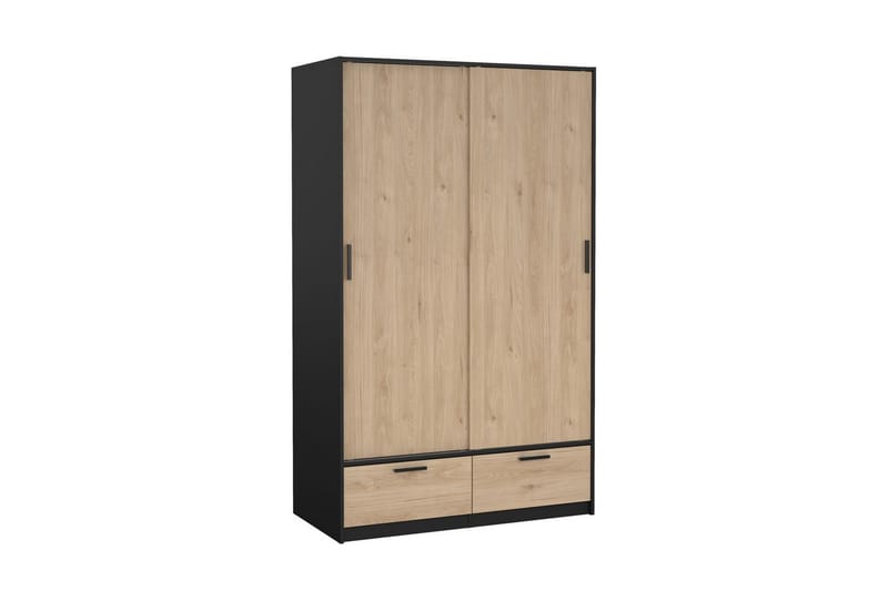 Tetsu Garderobe 121x200 cm - Mørk grå/Natur - Oppbevaring - Garderober & garderobesystem