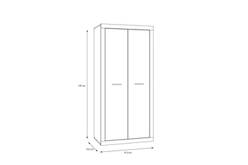 Tolovgrad Garderobe 54x92 cm - Grå/Hvit - Oppbevaring - Garderober & garderobesystem