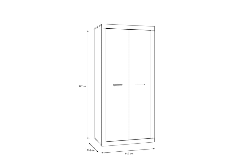Tolovgrad Garderobe 54x92 cm - Grå/Hvit - Oppbevaring - Garderober & garderobesystem