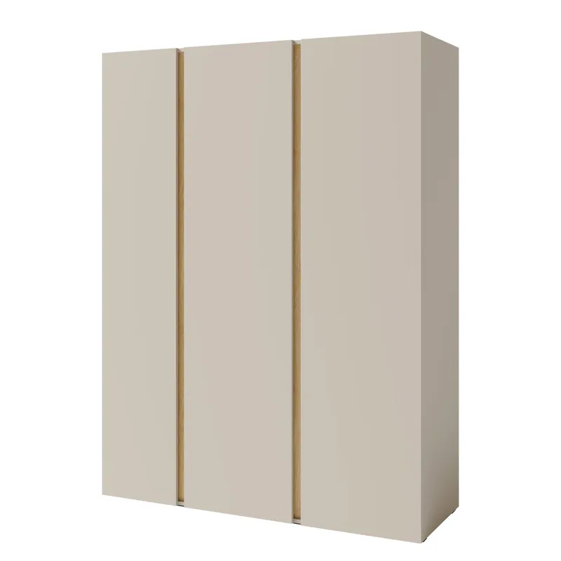 Travic Garderobeskap 145 cm i Tre, Beige