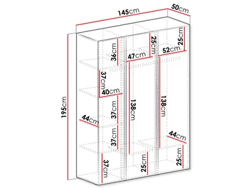 Travic Garderobeskap 145 cm - Oppbevaring - Garderober & garderobesystem