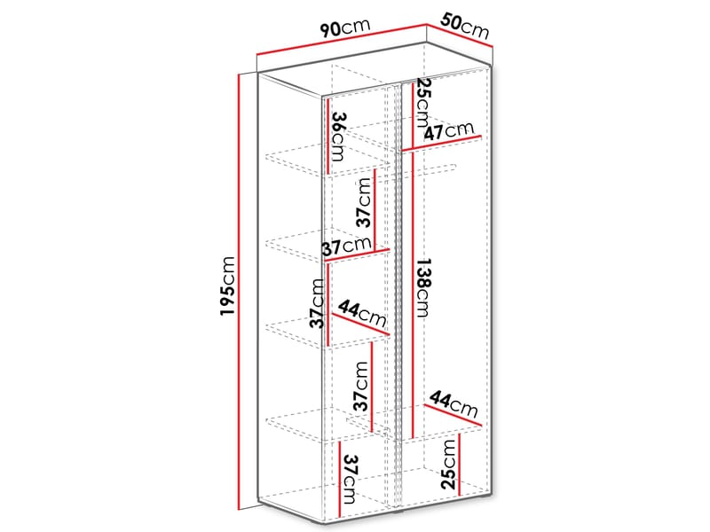 Travic Garderobeskap 90 cm - Oppbevaring - Garderober & garderobesystem