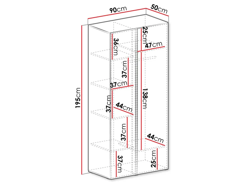 Travic Garderobeskap 90 cm - Oppbevaring - Garderober & garderobesystem