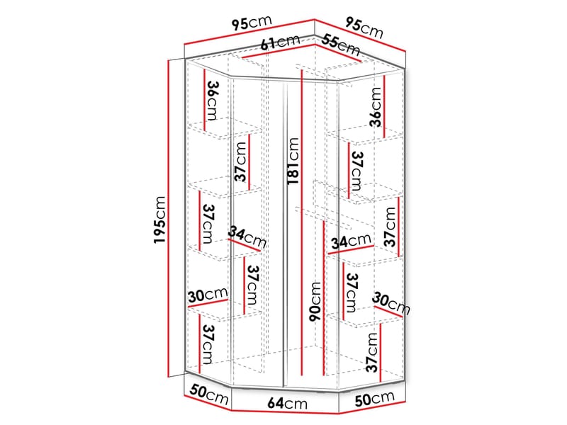Travic Garderobeskap 95 cm - Oppbevaring - Garderober & garderobesystem - Garderobeskap