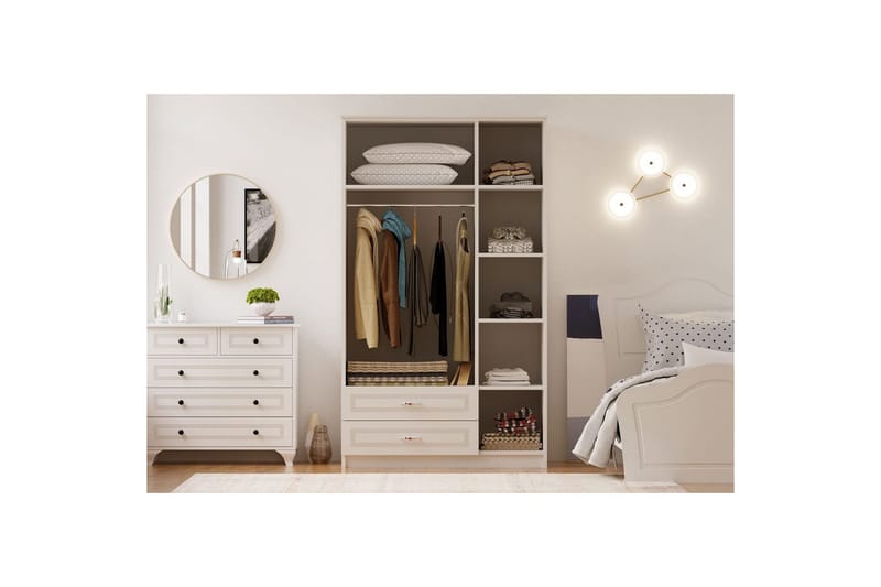 Travric Garderobe 105x180 cm - Matt Hvit - Oppbevaring - Garderober & garderobesystem