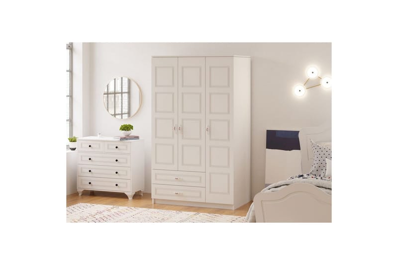 Travric Garderobe 105x180 cm - Matt Hvit - Oppbevaring - Garderober & garderobesystem