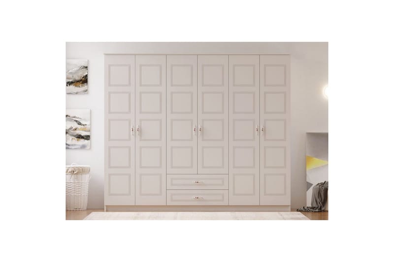 Travric Garderobe 210x180 cm - Matt Hvit - Oppbevaring - Garderober & garderobesystem