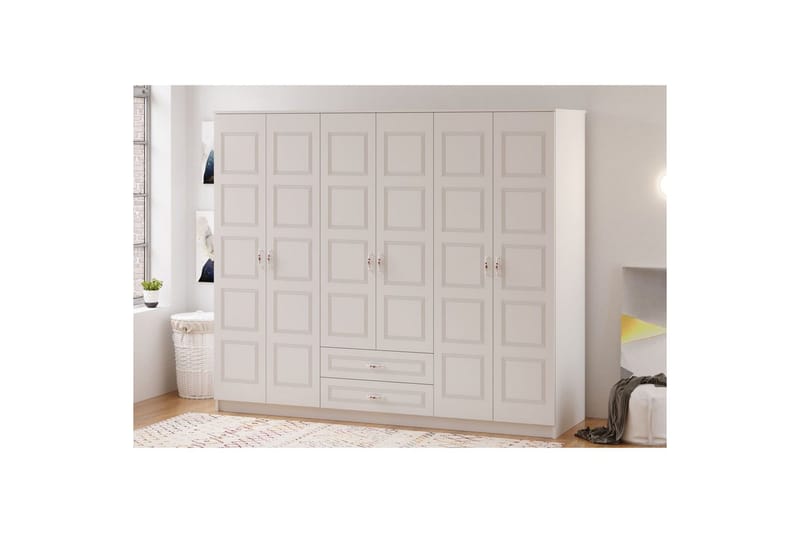 Travric Garderobe 210x180 cm - Matt Hvit - Oppbevaring - Garderober & garderobesystem