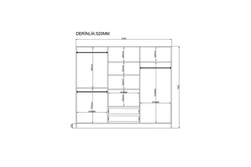 Travric Garderobe 210x180 cm - Matt Hvit - Oppbevaring - Garderober & garderobesystem