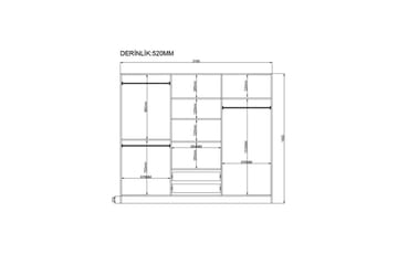 Travric Garderobe 210x180 cm - Matt Hvit - Oppbevaring - Garderober & garderobesystem