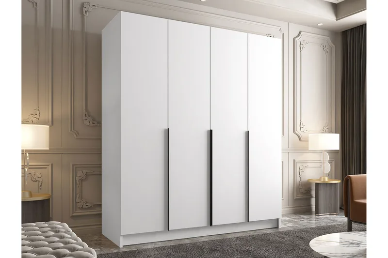 Vadstena Garderobe 200 cm - Hvit/Svart - Oppbevaring - Garderober & garderobesystem