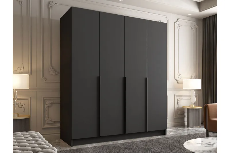 Vadstena Garderobe 200 cm - Svart - Oppbevaring - Garderober & garderobesystem