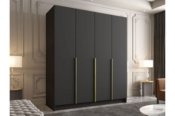 Vadstena Garderobe 200 cm - Svart/Gull - Oppbevaring - Garderober & garderobesystem