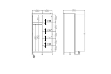 Vallvidera Garderobe 102,3x199 cm - Svart - Oppbevaring - Garderober & garderobesystem