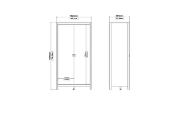 Vallvidera Garderobe 102,3x199 cm - Svart - Oppbevaring - Garderober & garderobesystem
