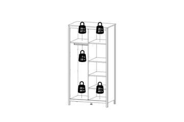 Vallvidera Garderobe 102,3x199 cm - Svart - Oppbevaring - Garderober & garderobesystem