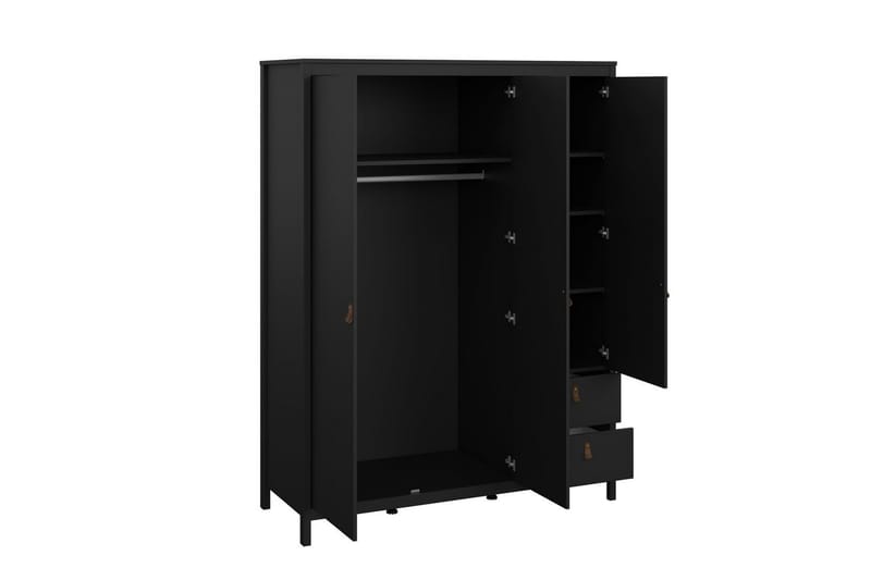 Vallvidera Garderobe 150x199 cm - Svart - Oppbevaring - Garderober & garderobesystem
