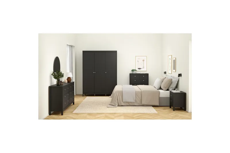 Vallvidera Garderobe 150x199 cm - Svart - Oppbevaring - Garderober & garderobesystem