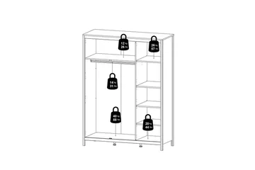 Vallvidera Garderobe 150x199 cm - Svart - Oppbevaring - Garderober & garderobesystem