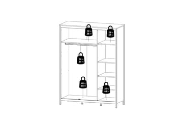 Vallvidera garderobeskap 58x150 cm - Hvit - Oppbevaring - Garderober & garderobesystem