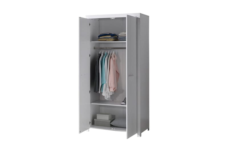 Vandeveer Garderobe 2 Dører - Hvit - Oppbevaring - Garderober & garderobesystem
