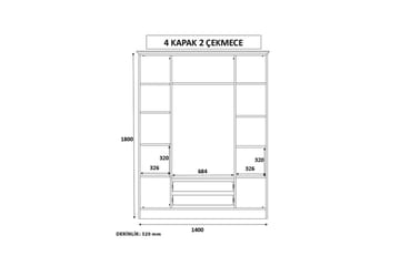 Varin Garderobe 140x180 cm - Matt Hvit - Oppbevaring - Garderober & garderobesystem