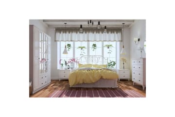 Varin Garderobe 140x180 cm - Matt Hvit - Oppbevaring - Garderober & garderobesystem