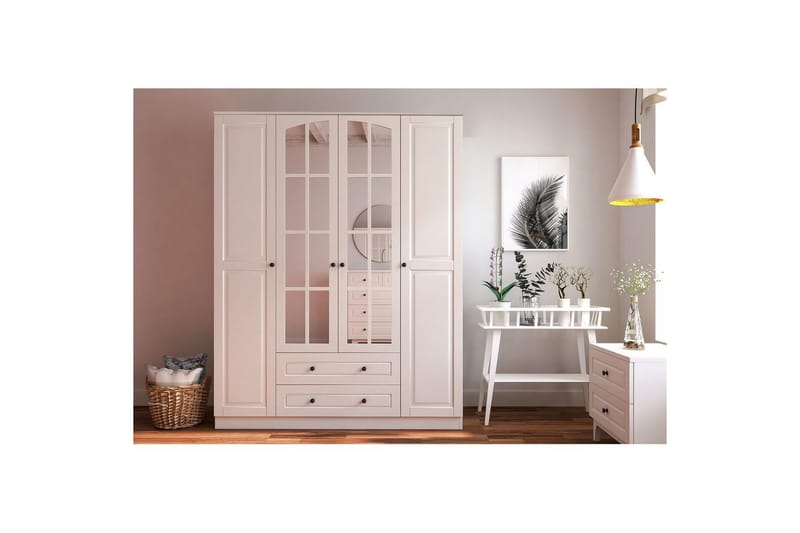 Varin Garderobe 140x210 cm - Matt Hvit - Oppbevaring - Garderober & garderobesystem