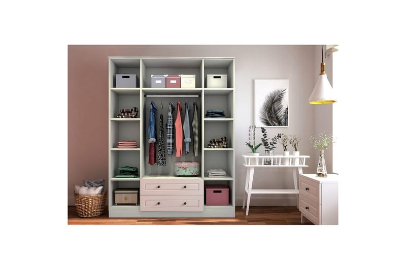 Varin Garderobe 140x210 cm - Matt Hvit - Oppbevaring - Garderober & garderobesystem