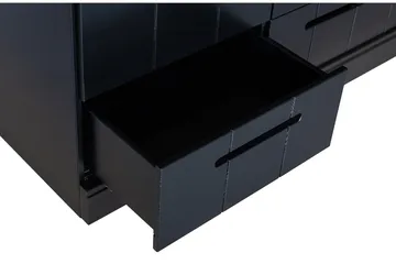 Varius Garderobe 140x53 cm 3 Dører - Furu/Svart - Oppbevaring - Garderober & garderobesystem