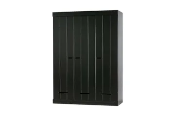Varius Garderobe 140x53 cm 3 Dører - Furu/Svart - Oppbevaring - Garderober & garderobesystem