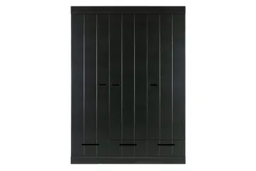 Varius Garderobe 140x53 cm 3 Dører - Furu/Svart - Oppbevaring - Garderober & garderobesystem