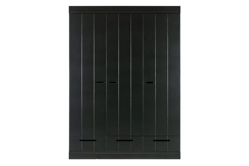Varius Garderobe 140x53 cm 3 Dører - Furu/Svart - Oppbevaring - Garderober & garderobesystem