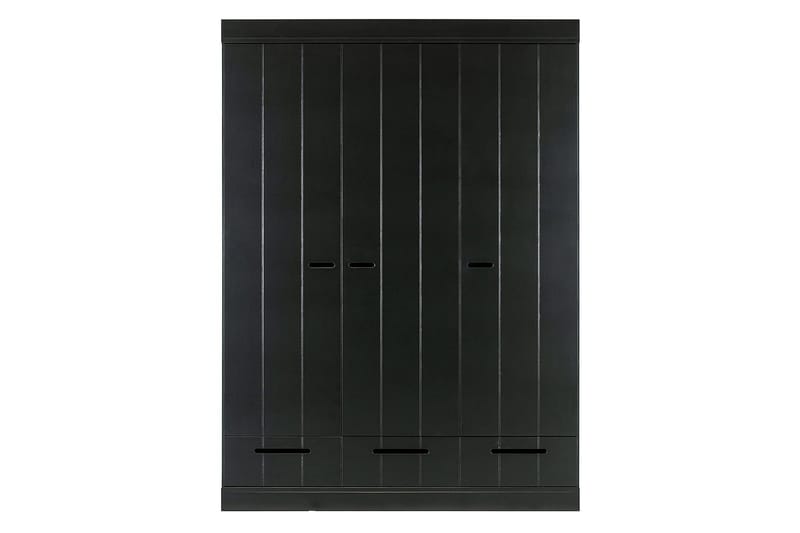Varius Garderobe 140x53 cm 3 Dører - Furu/Svart - Oppbevaring - Garderober & garderobesystem