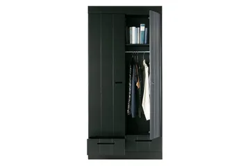 Varius Garderobe 94x53 cm 2 Dører - Furu/Svart - Oppbevaring - Garderober & garderobesystem