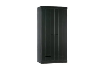 Varius Garderobe 94x53 cm 2 Dører - Furu/Svart - Oppbevaring - Garderober & garderobesystem