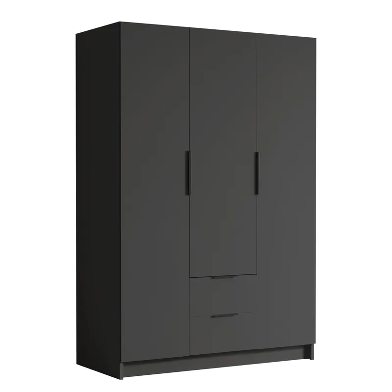Varros Garderobeskap 150x216 cm i Malt Tre, Svart