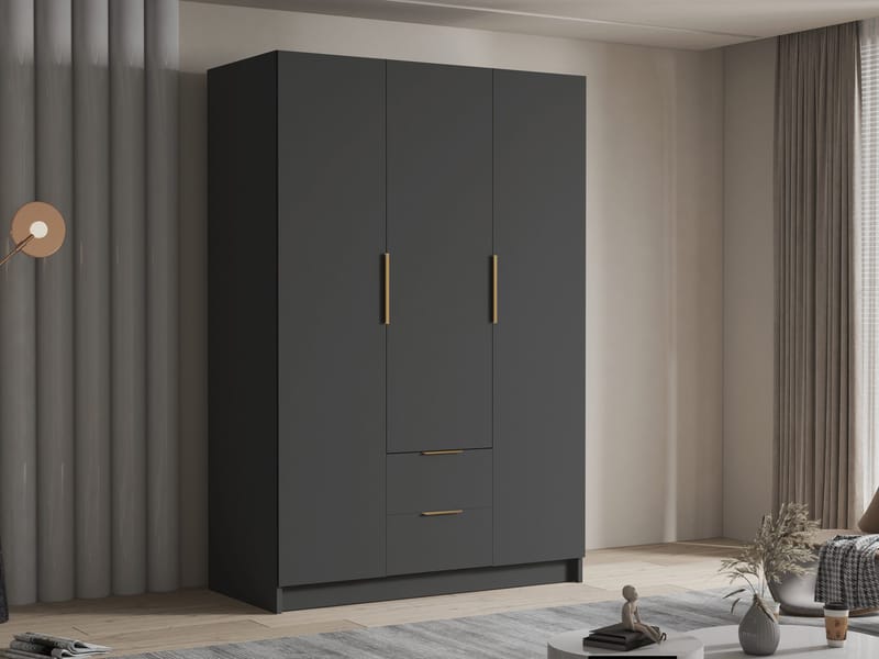 Varros Garderobeskap 150x216 cm i Tre - Svart - Oppbevaring - Garderober & garderobesystem