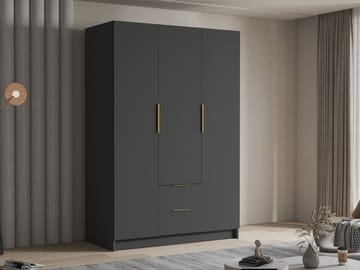 Varros Garderobeskap 150x216 cm - Svart - Oppbevaring - Garderober & garderobesystem