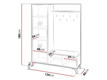 Vemdalen Entrémøbelsett 180 cm - Oppbevaring - Garderober & garderobesystem